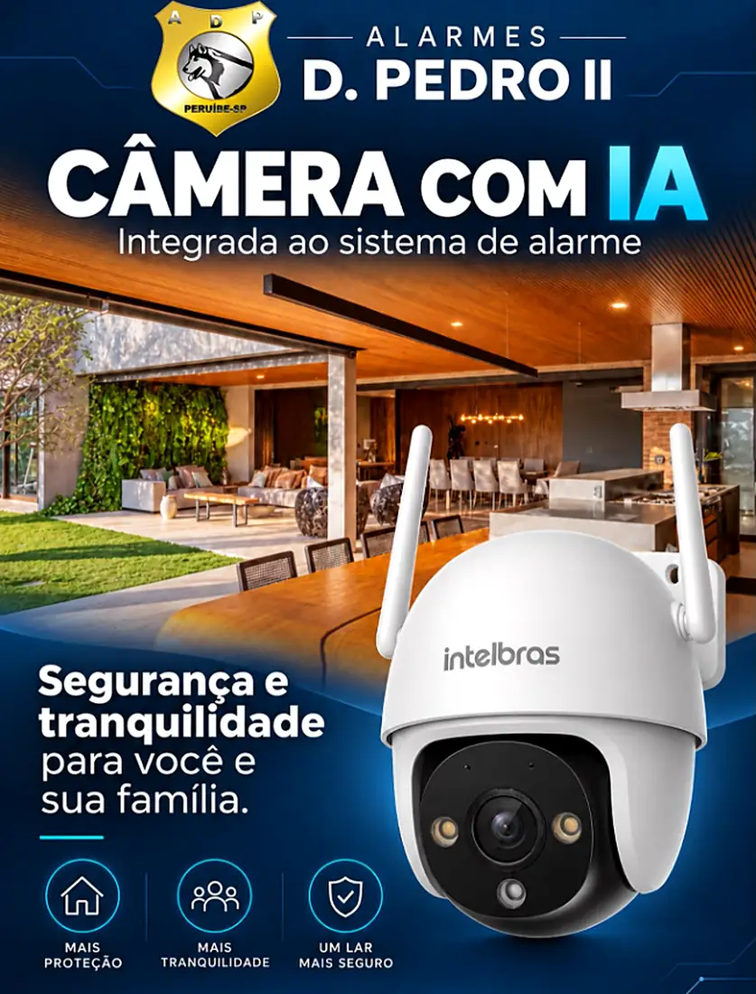Câmera externa Intelbras com Wi-Fi em ambiente residencial