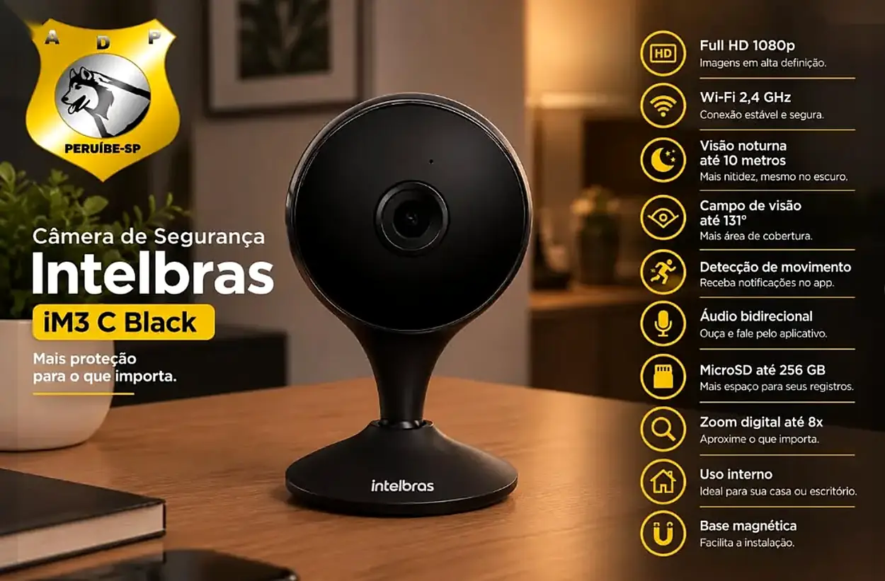 Câmera de segurança Intelbras iM3 C Black com suas principais características