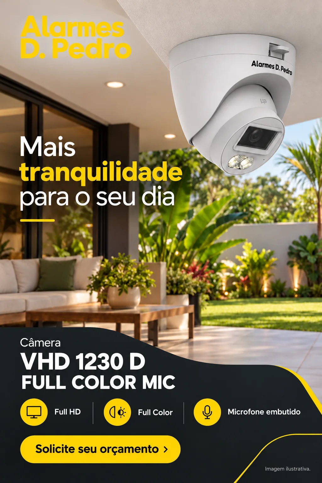 Câmera Alarmes D. Pedro VHD 1230 D Full Color Mic