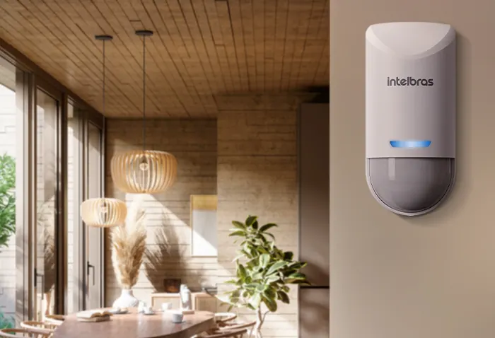 Sensor de presença instalado em ambiente residencial